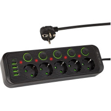 Blow Przedłużacz sieciowy PS-550S 5-Gniazd 4xUSB 1xUSB-C 5m czarny 2x1mm