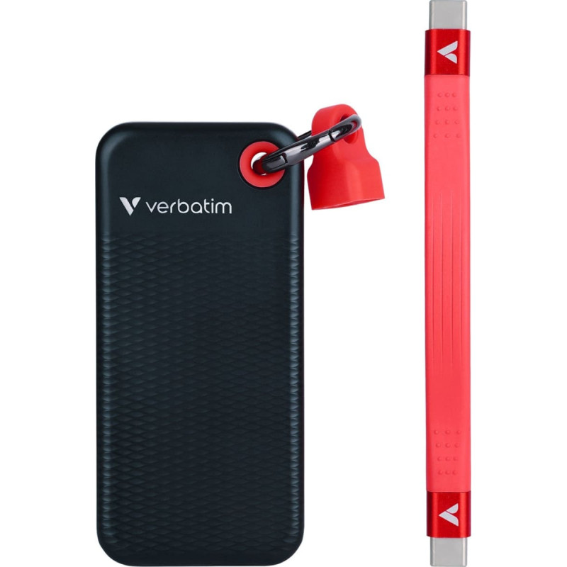 Verbatim Dysk zewnętrzny SSD Verbatim VERBATIM externí SSD 1TB Pocket USB3.2 Gen 2, černá/červená