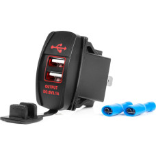 Amio Ładowarka AMiO Ładowarka samochodowa z gniazdami usb wodoodporna w kształcie łódki 2x usb 12v 24v amio-04228