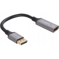 Lanberg Kabel adapter Lanberg Displayport (M) -> HDMI (F) 4K na kablu 20cm srebrny