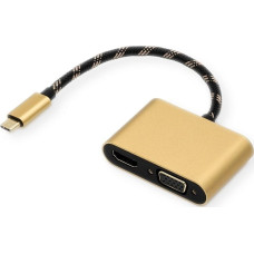 Roline Adapter AV Roline ROLINE GOLD Display Adapter USB typu C - VGA + HDMI