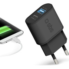 Sbs Mobile Ładowarka SBS Mobile SBS Reiselader 15W USB/USB-C schwarz