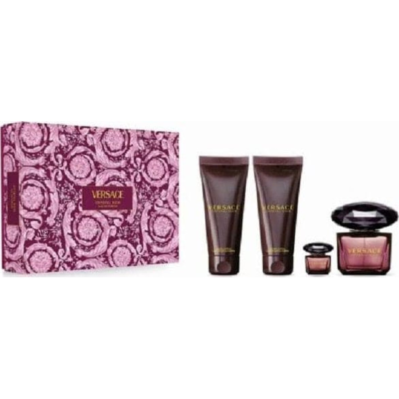 Versace Versace Crystal Noir EDT 90ml + miniatura EDT 5ml + żel pod prysznic 100ml + balsam do ciała 100ml