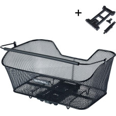 Basil Kosz na bagażnik BASIL BASE XL REAR BASKET, MIK z adapterem do mocowania, Stalowy, Black (Eco Bottom) (NEW 2025)