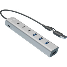 I-Tec CAHUBMETAL7 huby i koncentratory USB 3.2 Gen 1 (3.1 Gen 1) Type-A + Type-C 5 Mbit/s Szary