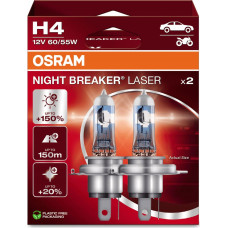 Osram OSRAM Automobilinės lemputės NIGHT BREAKER LASER +150% H4 60/55W 12V P43T 2vnt
