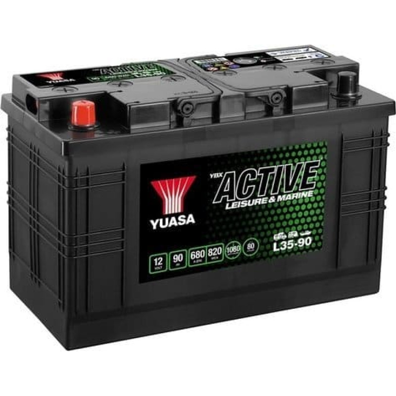Vidaxl Akumulator YUASA 12V 90Ah/680A Active Leisure & Marine (L+ standardowy) 350x174x225 B00 (głębokiego rozładowania/rozruchowo-zasilający)