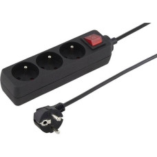 Connect It Konnoc DX-3FS 5m trojzásuvka s vypínačem ČERNÁ