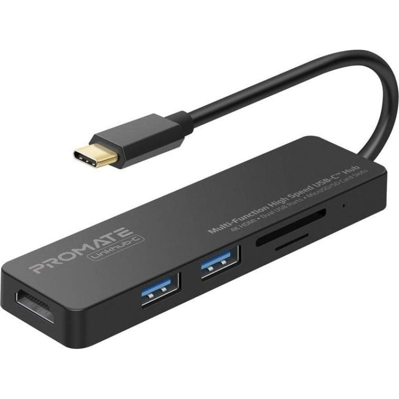 Promate LinkHub-C USB-C to HDMI 4K / 2X USB 3.0 / SD