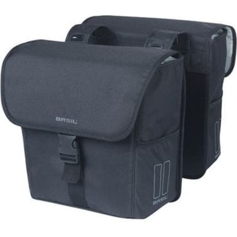 Basil Sakwa miejska podwójna BASIL GO DOUBLE BAG 32L, Universal Bridge System, solid black (NEW 2025)