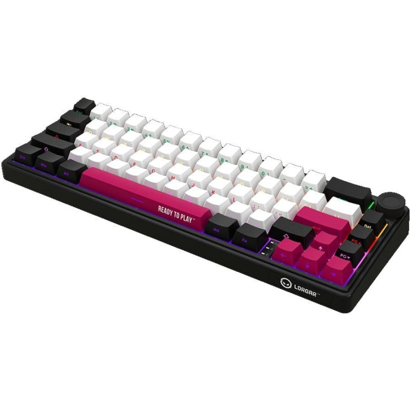 Lorgar KBP70MW, Wireless 65% Mechanical Gaming Keyboard Pro, Black/red, EN layout
