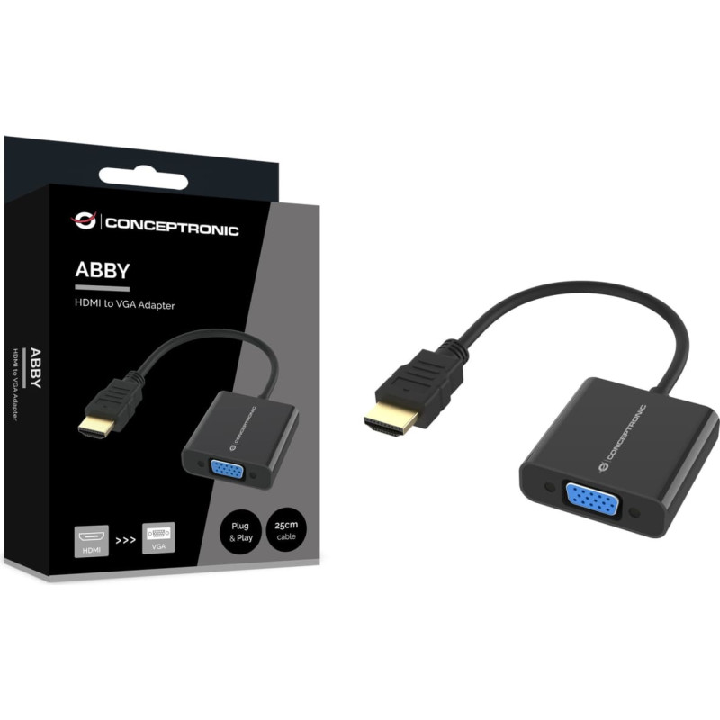 Conceptronic Adapter HDMI  -> VGA  1080P 60Hz   0.25m     sw