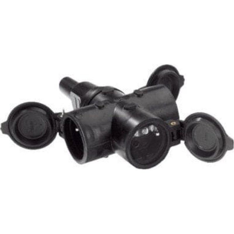 Bachmann Styk ochronny z litej gumy BACHMANN, 3x złącze, czarny, do montażu