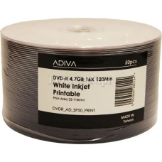 Adiva DVD-R | 4.7 GB | x16 | szpindel 50 szt.| 120min | inkjet fullsurface print