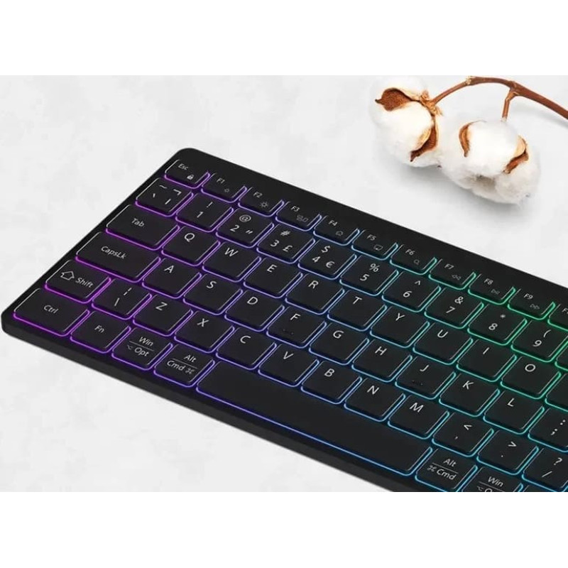 Canyon Klawiatura HKB-W11 UK/US RGB Dwa Tryby Bezprzewodowa Czarna