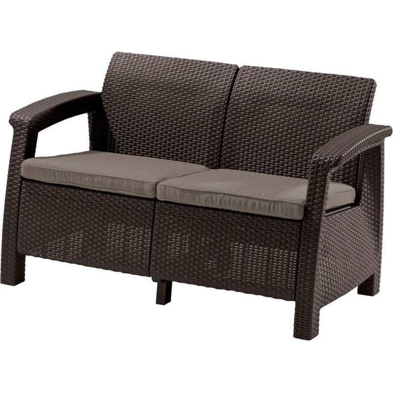 Allibert Sofa ogrodowa Curver Corfu love seat Brązowy-Szaro-beżowy