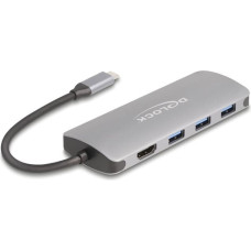 Delock 7 Port USB 10 Gbps Hub und 4K HDMI Ausgang mit USB Type-C Anschluss und PD 3.0 90 Watt