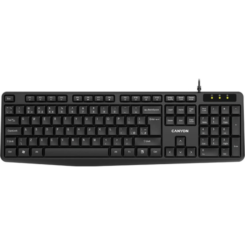 Canyon Klawiatura KB-1 UK Przewodowa Czarna