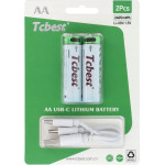 Yermos TCBEST bateria akumulatorowa R6 (AA) 650 mAh z gniazdem Typ C + kabel USB A do 2 x Typ C 2 szt