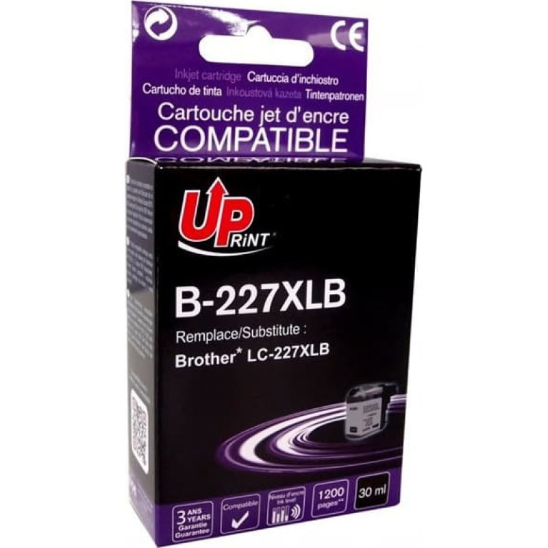 Uprint Tintes kārtridžs UPrint Brother B-227XLB Black 3584770889814