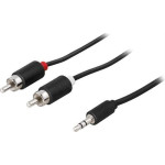 Deltaco Kabel Deltaco Deltaco MM-138A, 2 x RCA, Male, 3.5mm, Male, 0.5 m, Black