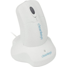 Gett Cleankeys CKM2W Plastik Scroll Maus kabellos Funk 2,4 MHz IP68 wasserdicht desinfizierbar optisch USB Farbe: weiss