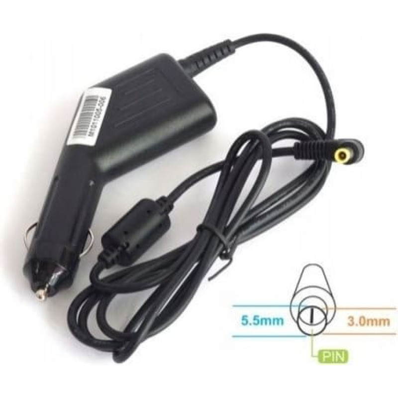 Energy4U CA03 19V / 2.1A (5.5x3.0mm + PIN) 40W, zasilacz samochodowy do netbooka Samsung