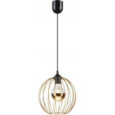 Lamkur Zoya 45139 lampa wisząca zwis nowoczesna loft klatka metalowa 1x60W E27 złota/czarna
