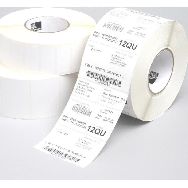 Zebra Label, Paper, 83x51mm; Thermal Transfer, Z-Perform 1000T, Uncoated, Permanent Adhesive, 76mm Core