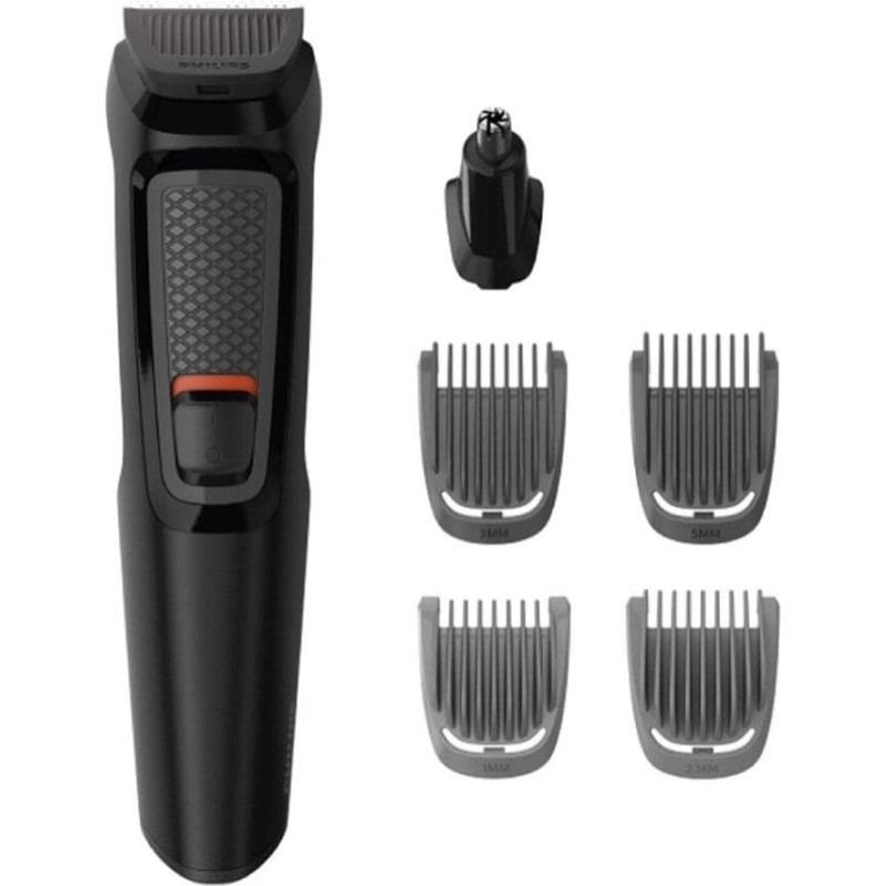Philips MULTIGROOM Series 3000 MG3711/15, Black, Rectangle, Beard, Ear, Eyebrow, Nose, Stainless steel, Battery, 60 min