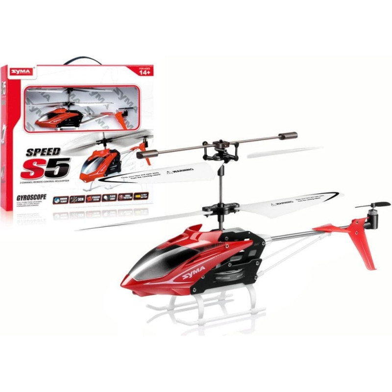 Leantoys Zdalnie Sterowany Helikopter S5 SYMA RC Czerwony EDUKAMP