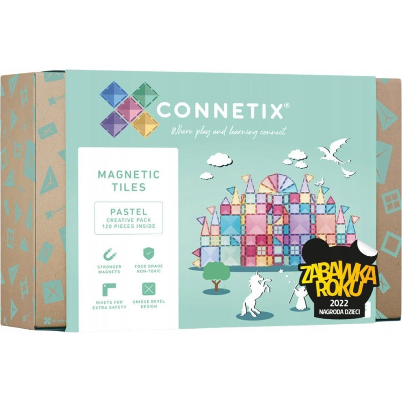 Swede CONNETIX Pastel Creative Pack 120 el kreatywny zestaw klocków magnetycznych 3+
