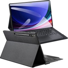 4Kom.pl DUX DUCIS etui DK składane z podświetlaną klawiaturą bezprzewodową do SAMSUNG Tab S10 Ultra/S9 Ultra/S8 Ultra czarne