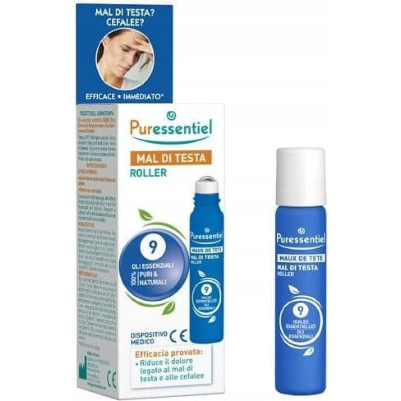 Compagnie De Provence Puressentiel, Roller, Essential Oils, Pain Relief, For Headache, Roll-On Body Oil, For Head, 5 ml Unisex