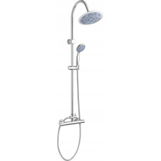 Invena Shower system INVENA GRACJA, rain and hand shower, mixer, chrome finish.