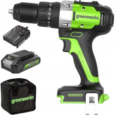 Greenworks 24V wiertarko-wkrętarka GD24DD60K2 Greenworks zestaw ładowarka + aku 2Ah + futerał miękki