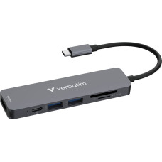 Verbatim Hub USB Verbatim Multi Port Essentials USB-C PD, USB-A 3.0, USB-A 2.0, HDMI, SD/microSD