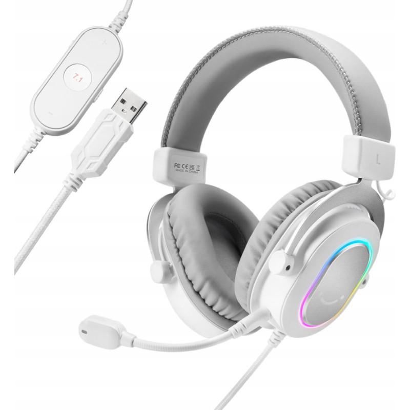 Fifine Słuchawki studyjne nauszne FIFINE H6W AmpliGame RGB dźwięk przestrzenny 7.1