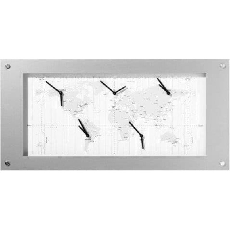 Duni NeXtime Time Zone, Wall, Rectangle, White, Aluminium, Glass, 900 mm
