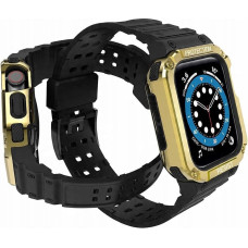 Hurtel Pasek z etui ochronnym Protect Strap Band do Apple Watch 38 / 40 / 41 mm opaska obudowa pancerna - czarny, złoty