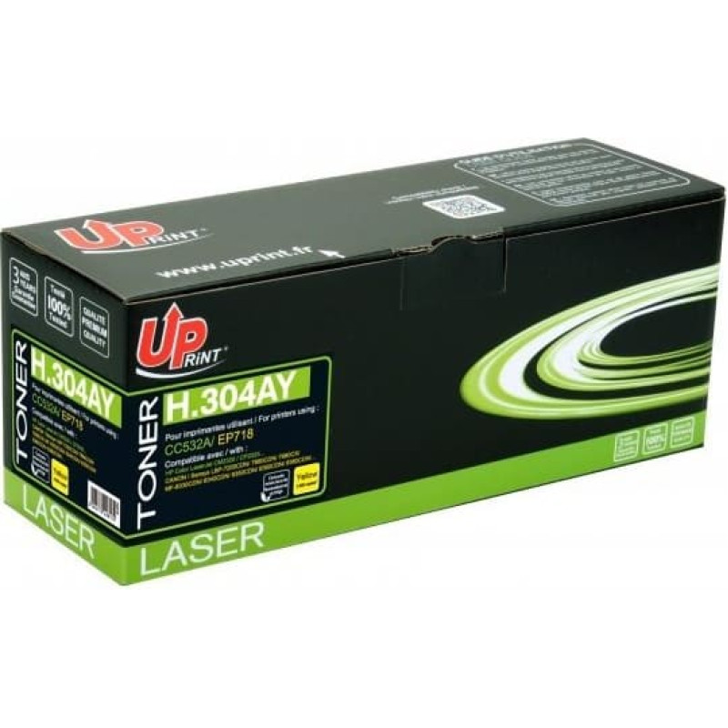 Static Control Toner cartridge Uprint HP C532A / EP718 304A / 718 Yellow Remanufactured 3584770428174