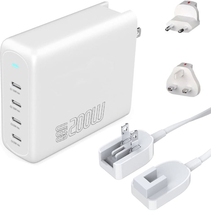4Smarts 545200 ładowarka do urządzeń przenośnych Laptop, Przenośna konsola do gier, Smartfon, Smartwatch, Tablet, Uniwersalne Biały Prąd przemienny Szybkie ładowanie Wewnętrzna