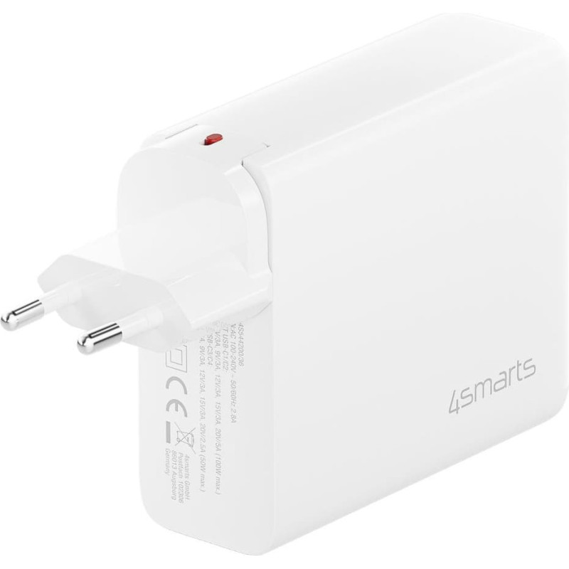 4Smarts 545200 ładowarka do urządzeń przenośnych Laptop, Przenośna konsola do gier, Smartfon, Smartwatch, Tablet, Uniwersalne Biały Prąd przemienny Szybkie ładowanie Wewnętrzna