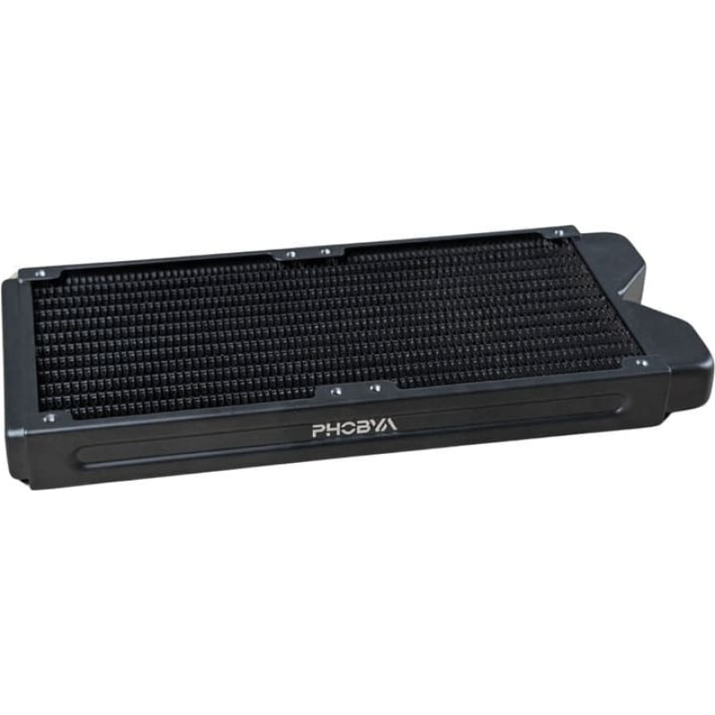 Alphacool Phobya R27-S240 Radiator, 240 mm Radiator, 18 FPI, Kupferlamellen, 2x G1/4-Zoll-Anschlüsse – schwarz