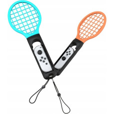 Yaxo Uchwyt do Joy-Con TENNIS PRO SET do NS/NS2 Inferno Orange&Hydro Blue