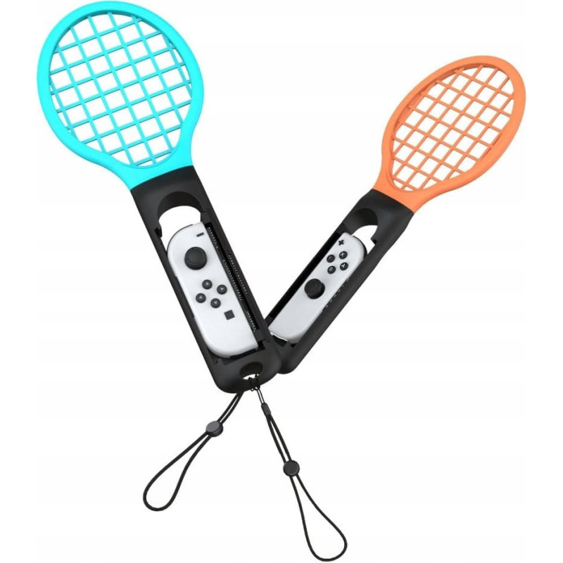 Yaxo Uchwyt do Joy-Con TENNIS PRO SET do NS/NS2 Inferno Orange&Hydro Blue