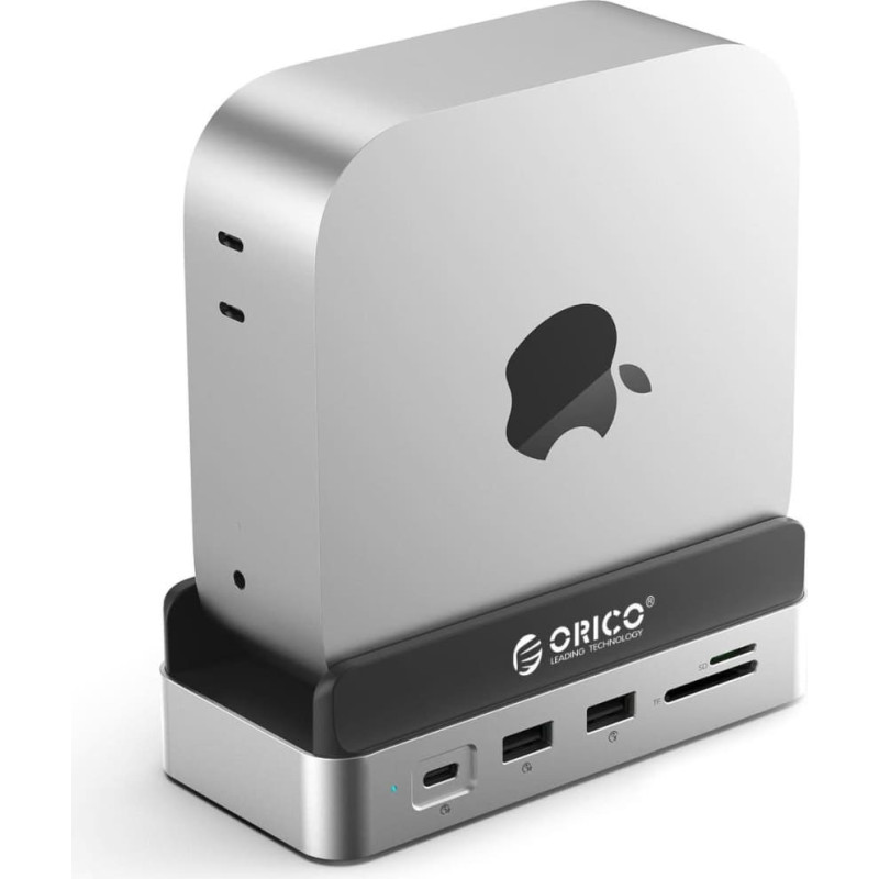 Orico Stacja dokująca do MacMini M4, USB-C 10 Gbps, z obudową M.2 NVMe, pionowa, metalowa