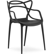 Leobert Krzesło czarne plastikowe KATO design nowoczesny do jadalni kuchni