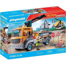 Playmobil Zestaw z figurkami Action Heroes 71750 Ciężarówka budowlana z dźwigiem