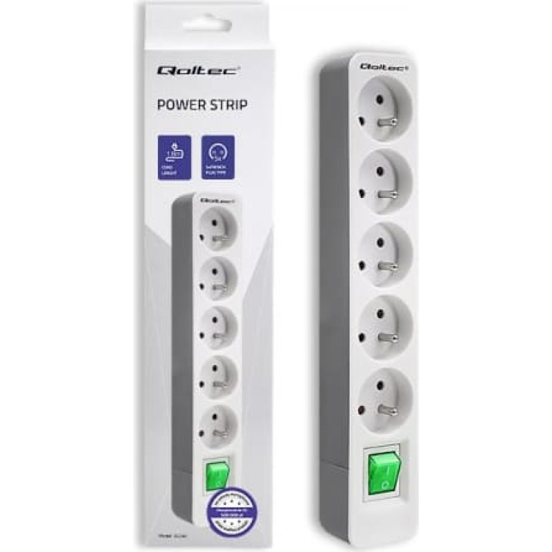 Qoltec Power strip 5 sockets, 1.8m